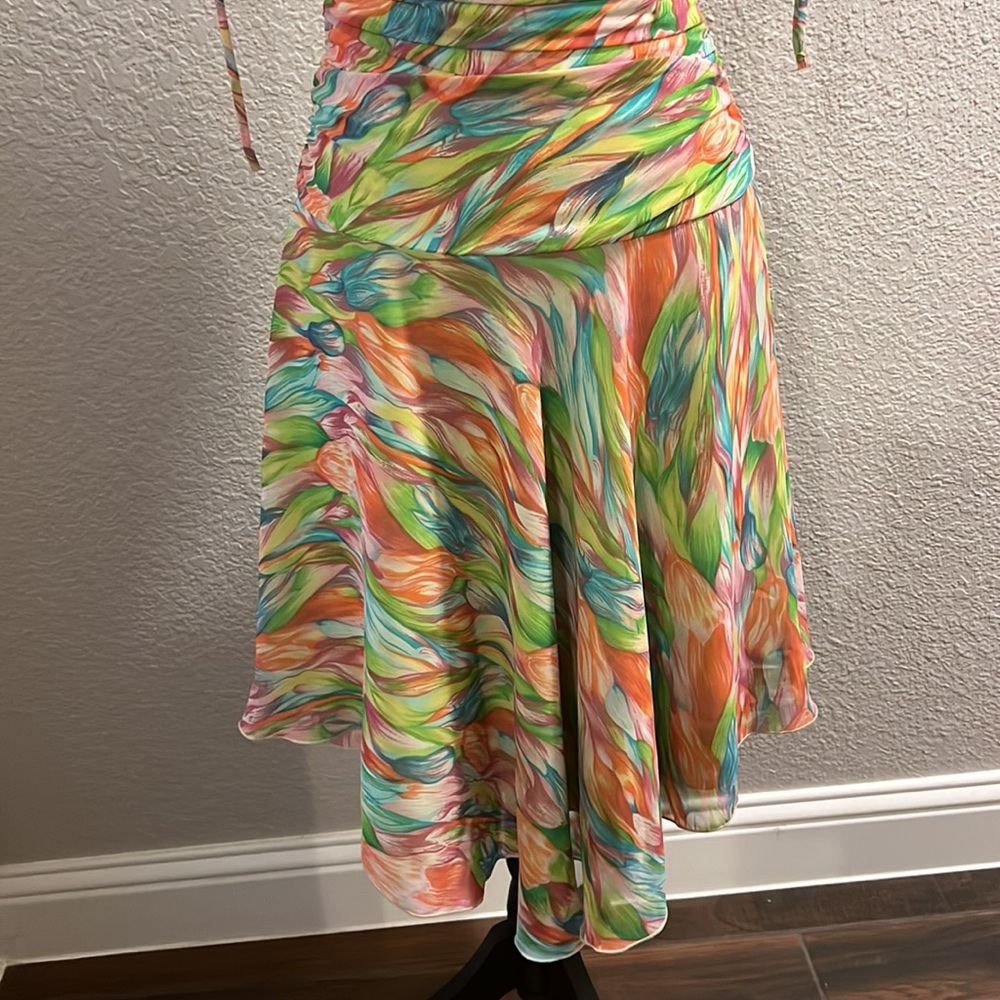 A.B.S Multi Color Deep V Sundress Sz 4 - image 4